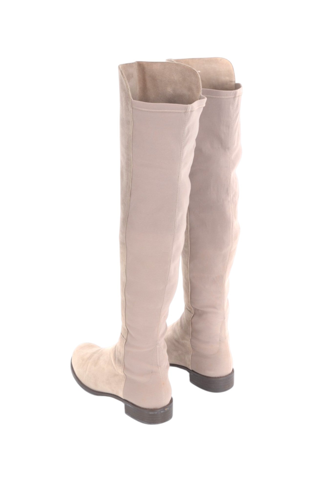 Stuart Weitzman Boots 5050 Beige Knee High Boots Suede Size 38,5 Designer Classic