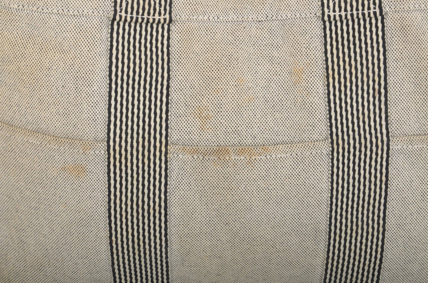 Hermès Fourre-Tout MM Tote Cotton Beige Canvas Herline Bag Handbag Striped Designer Classic