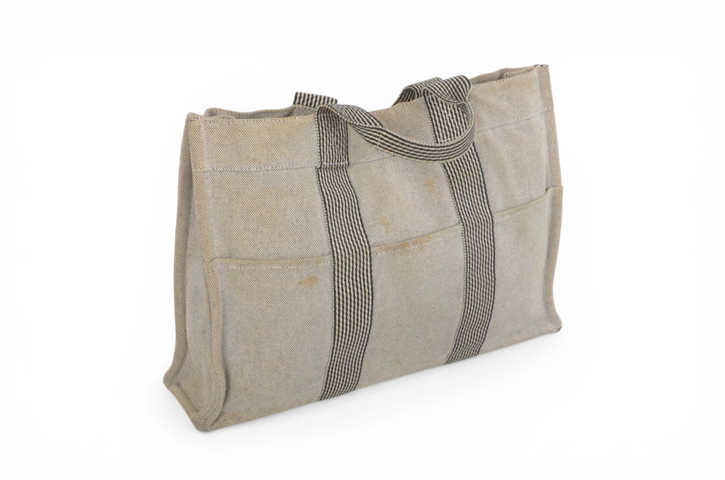 Hermès Fourre-Tout MM Tote Cotton Beige Canvas Herline Bag Handbag Striped Designer Classic
