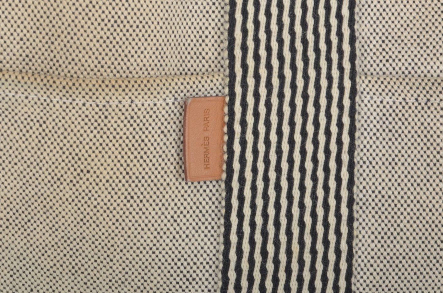 Hermès Fourre-Tout MM Tote Cotton Beige Canvas Herline Bag Handbag Striped Designer Classic