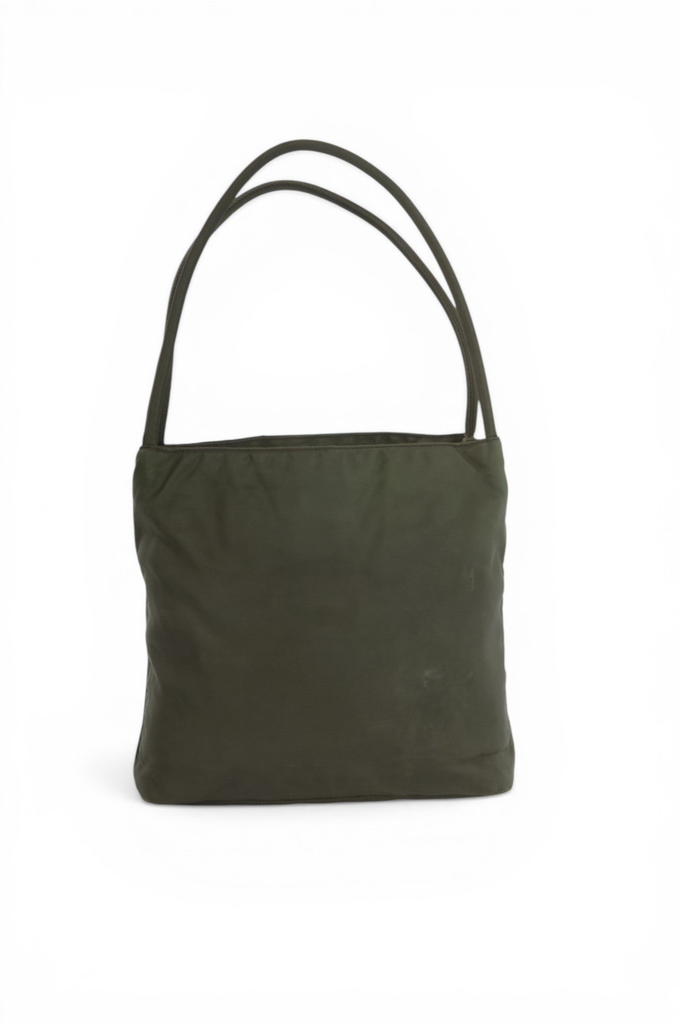 Prada Shoulder Bag Vintage Tessuto Nylon Handbag Khaki Green Designer Classic Authentic