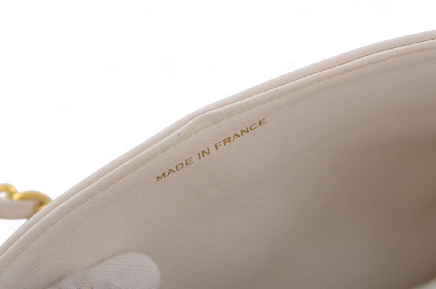 Chanel Classic Small Double Flap Bag White Lambskin W-Flap 23 Matelasse Coco Mark Turn Lock Chain Shoulder Bag CrossbodyVintage