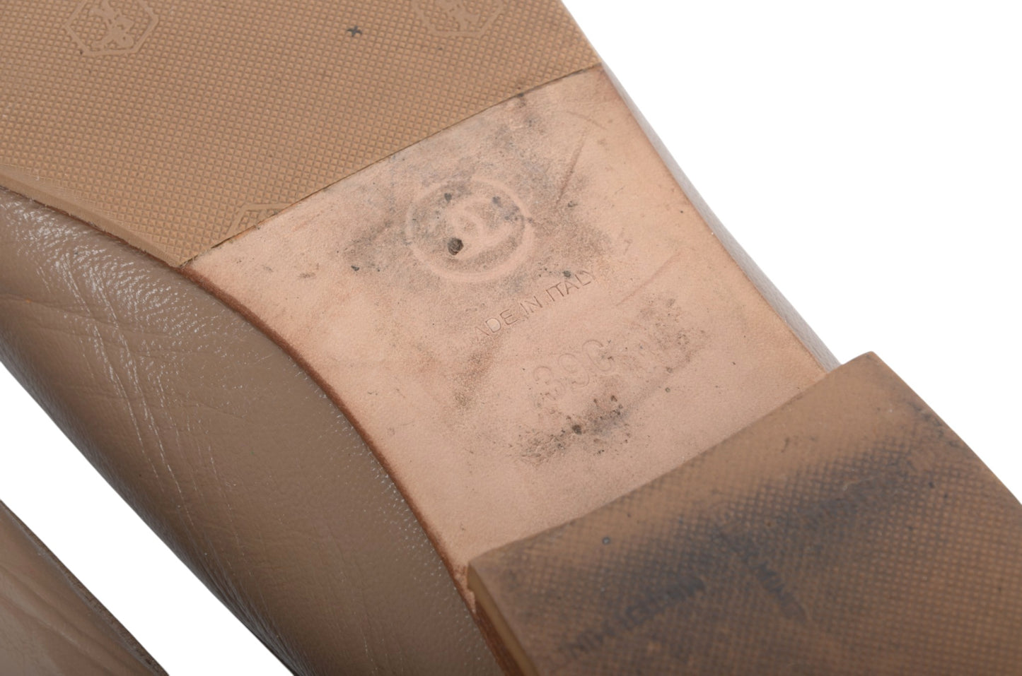 Chanel Ballet Flats Shoes Ballerina Ballet Flat Pumps Ribbon Leather Vintage Size 39C