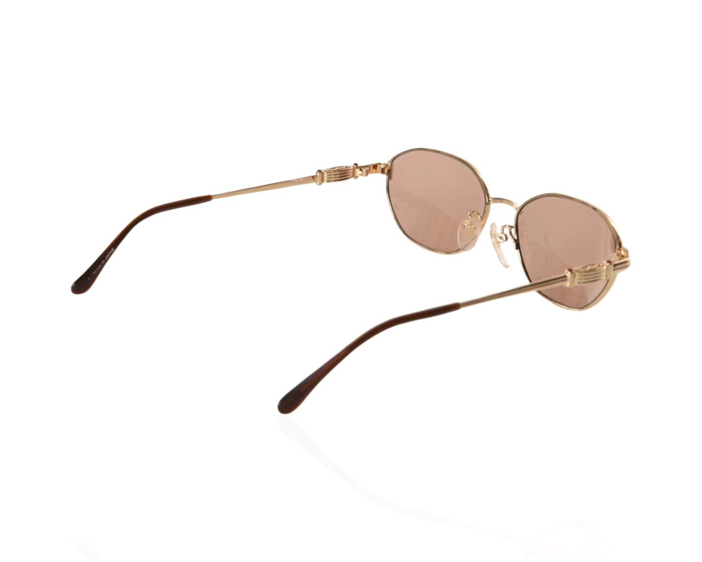 Yves Saint Laurent YSL Sunglasses Glasses Logo Women's Gold Brown