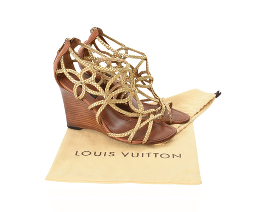 Louis Vuitton Monogram Denim Heel Size 37 Sandals  Louis vuitton shoes,  Monogram sandals, Louis vuitton sandals