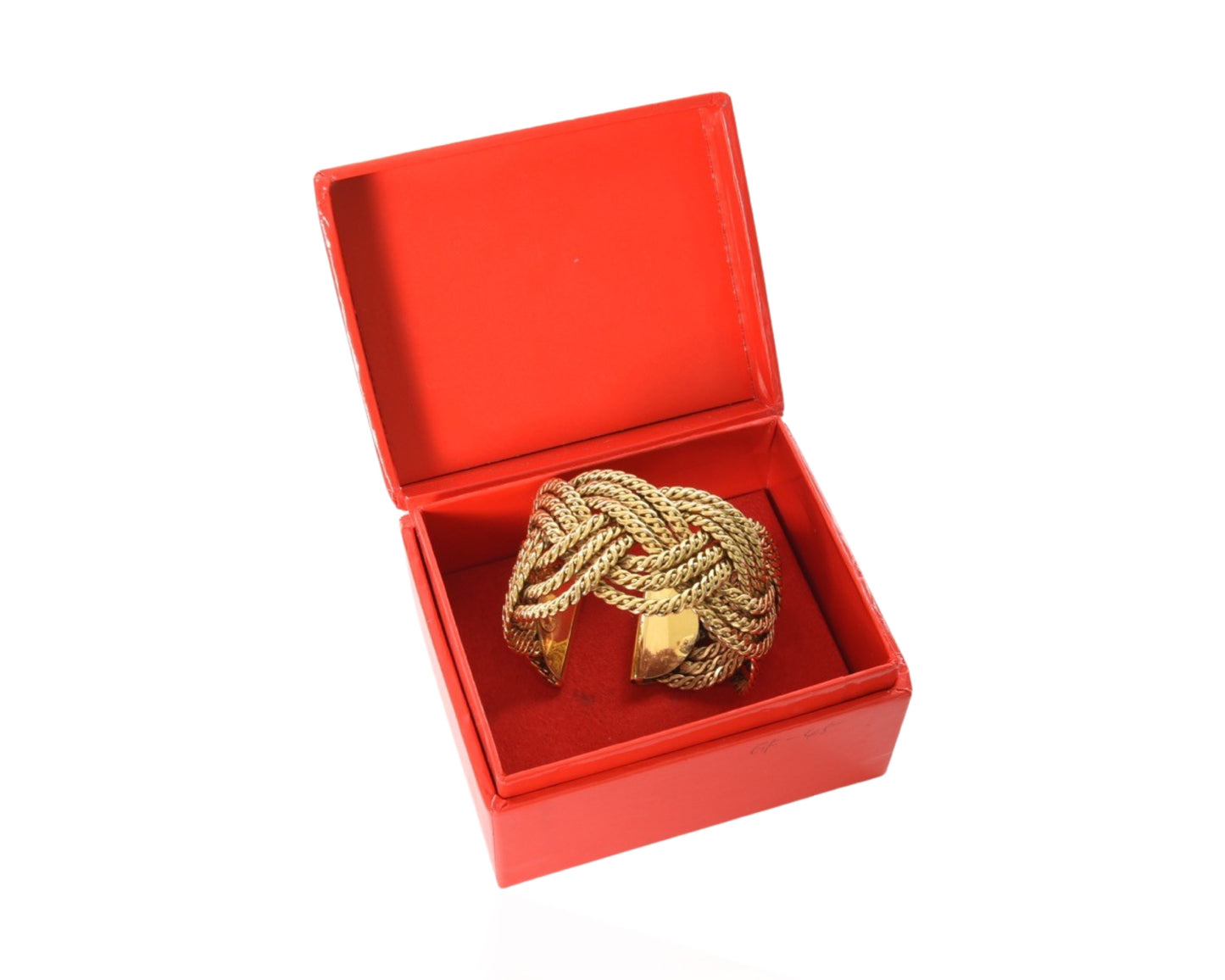 Gianfranco Ferre Bracelet Braided Cuff Twist Grosse Knot Gold Color Metal Vintage