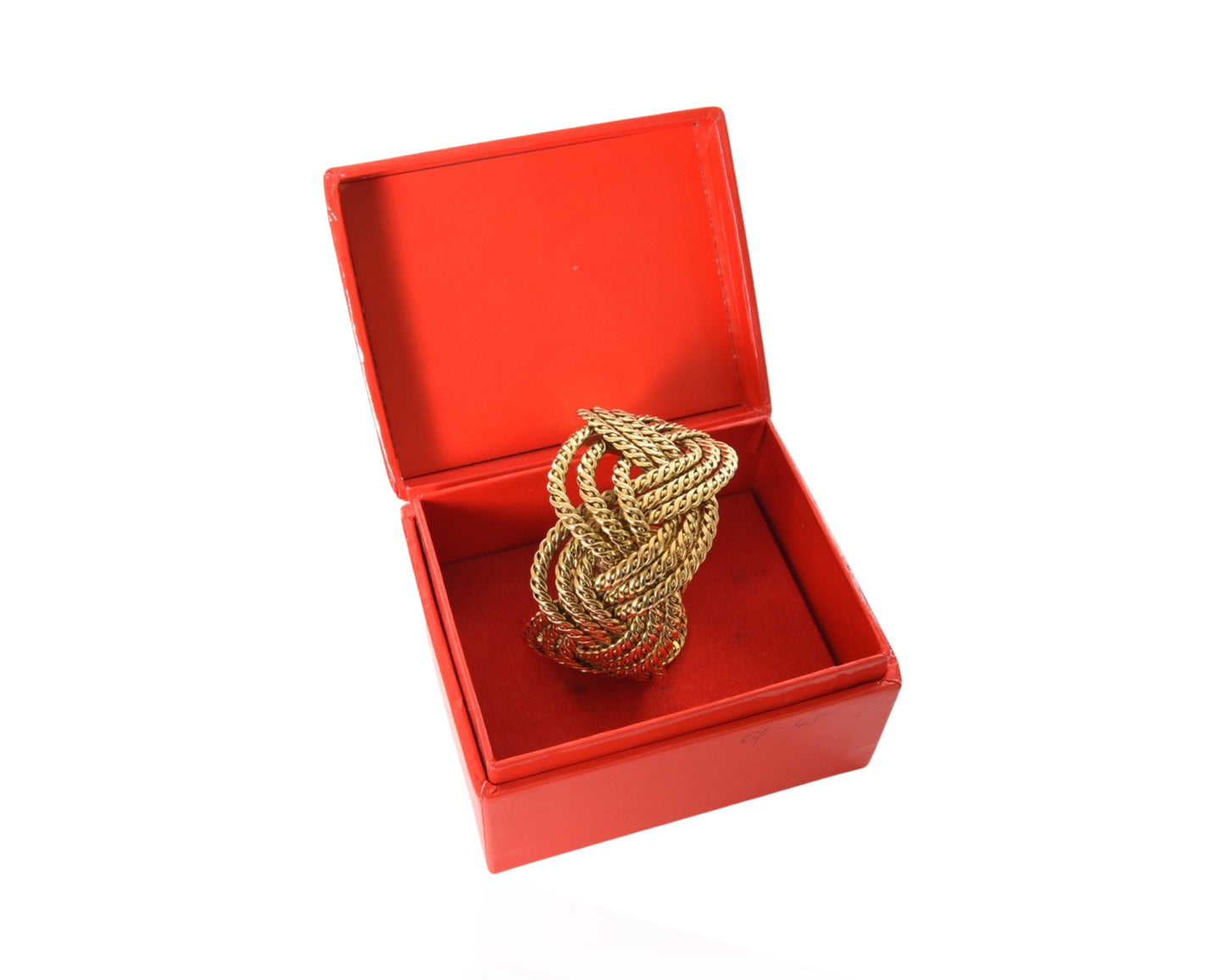 Gianfranco Ferre Bracelet Braided Cuff Twist Grosse Knot Gold Color Metal Vintage