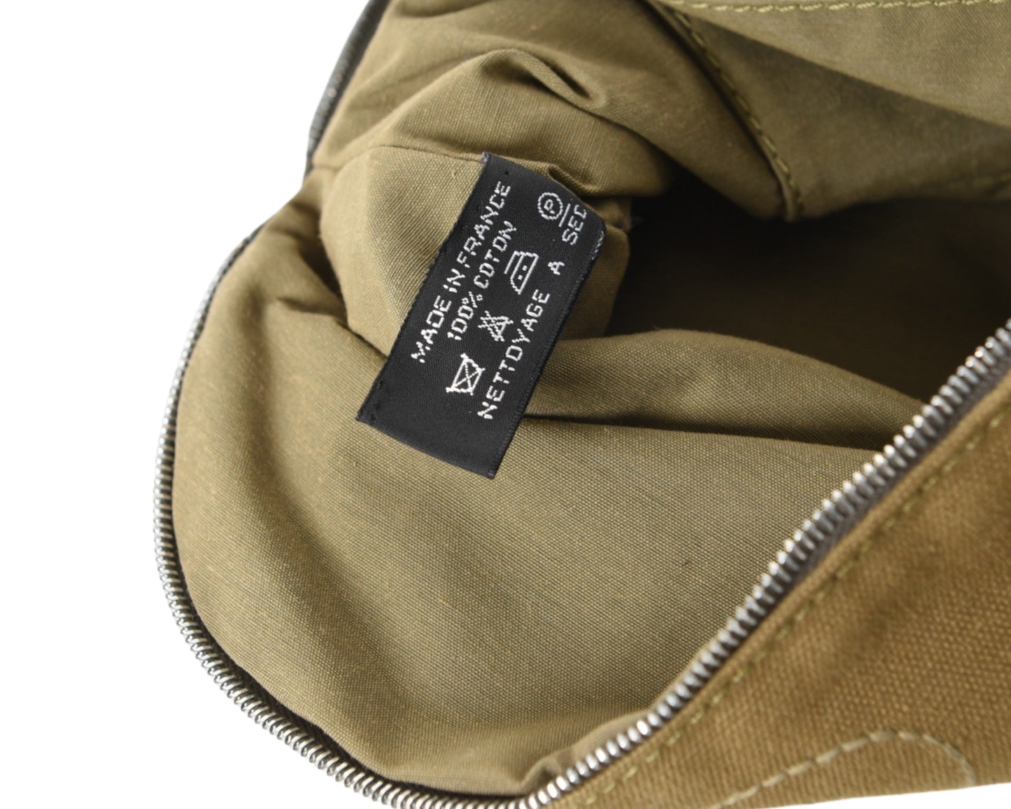 Hermès Bolide Medium Case Pouch Toiletry Make Up Bag 100% cotton Green Olive