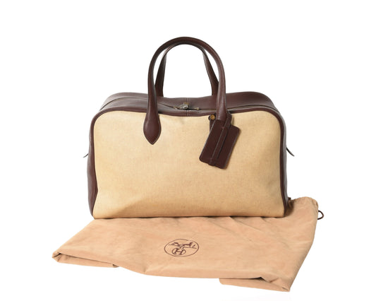Hermès Victoria 50 Boston Bag Tote Weekend Travel Leather Taurillon Clemence