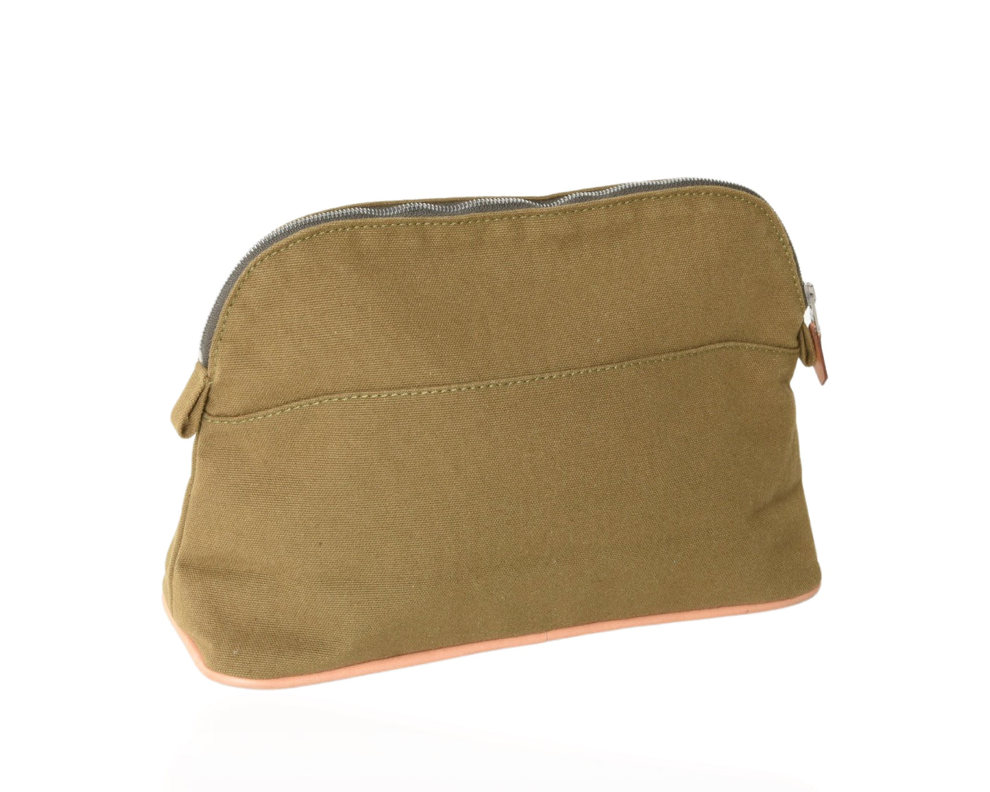 Hermès Bolide Medium Case Pouch Toiletry Make Up Bag 100% cotton Green Olive