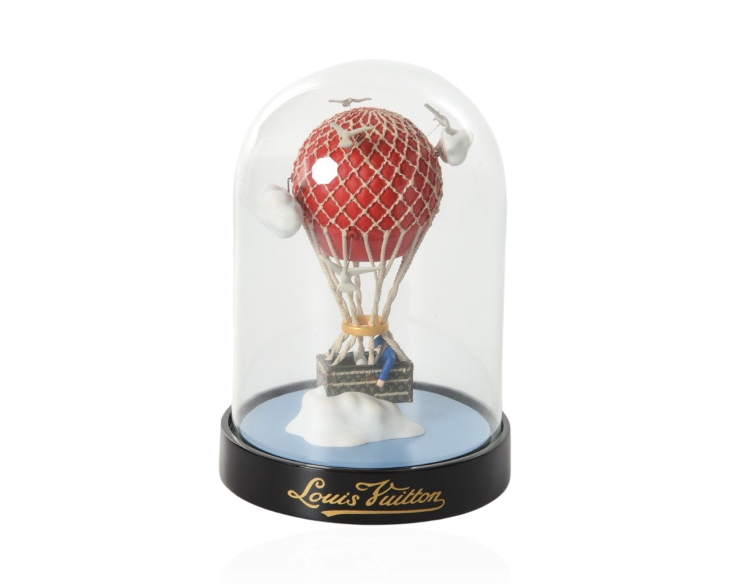 Louis Vuitton Rare Snow Globe Dome Novelty Object Figurine Interior Paper Weight Air Balloon Limited Edition