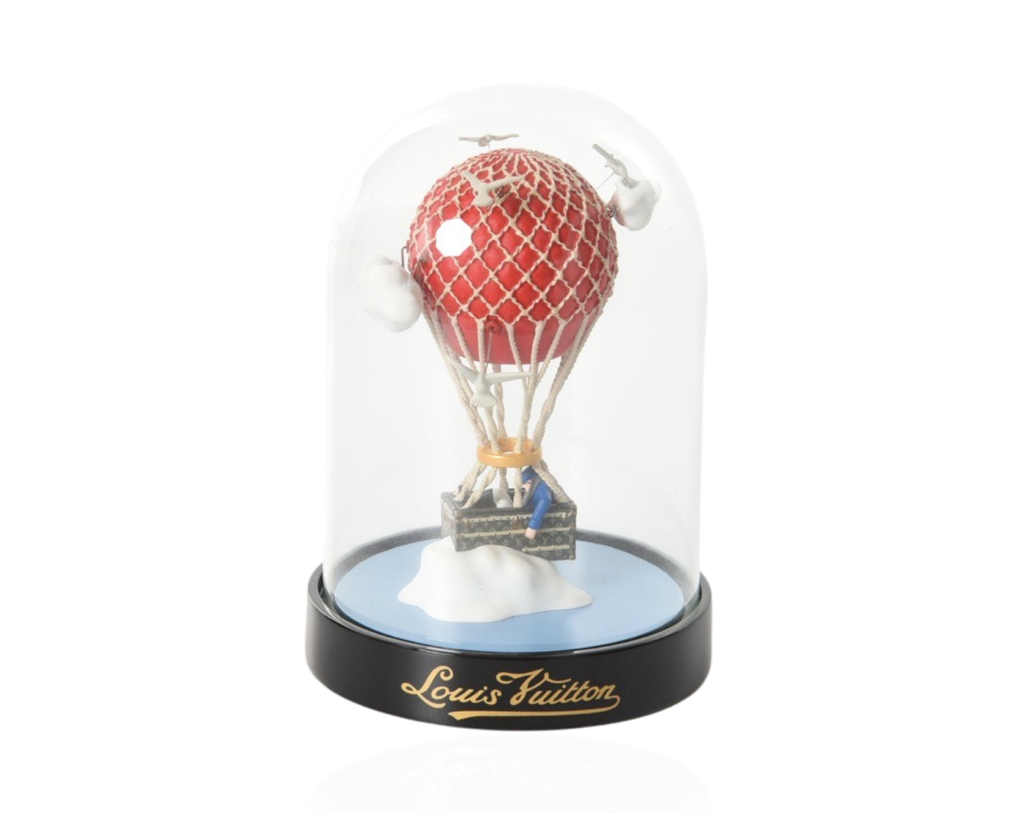 Louis Vuitton Rare Snow Globe Dome Novelty Object Figurine Interior Paper Weight Air Balloon Limited Edition