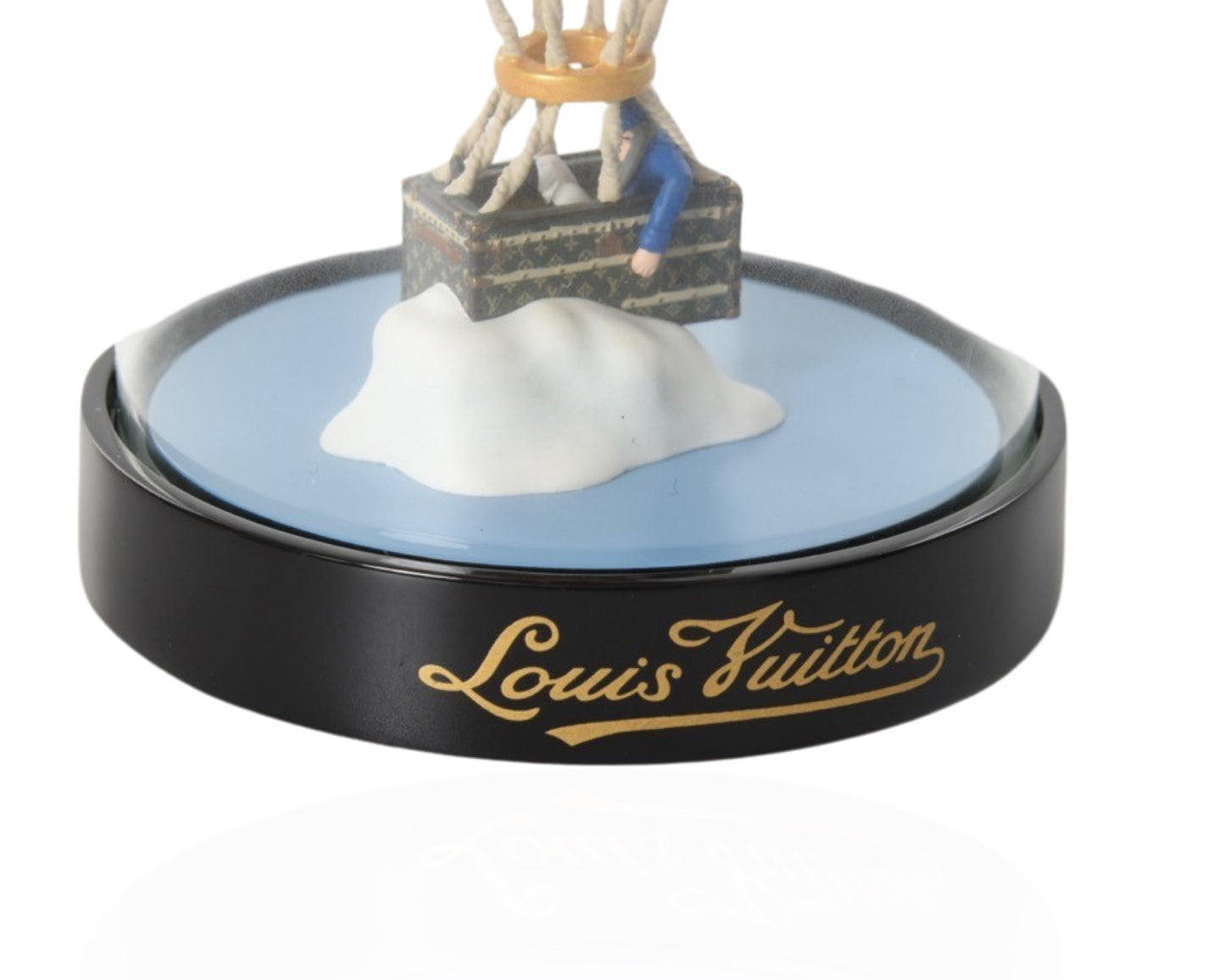 Louis Vuitton Rare Snow Globe Dome Novelty Object Figurine Interior Paper Weight Air Balloon Limited Edition