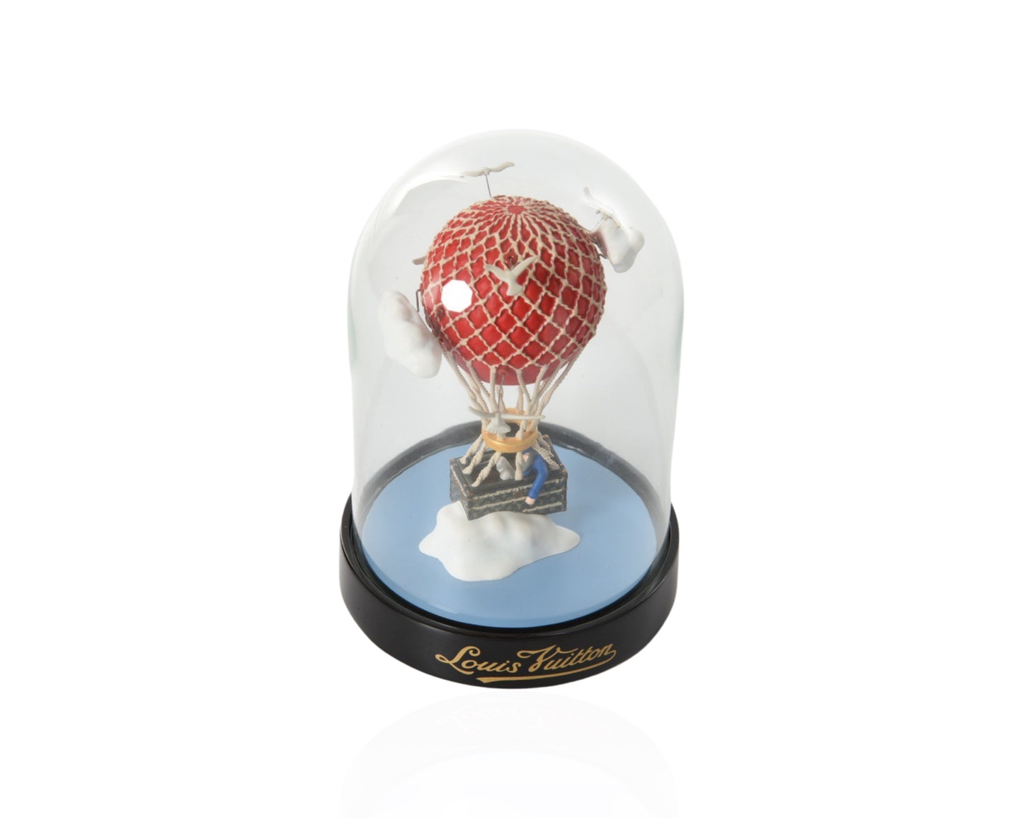 Louis Vuitton Rare Snow Globe Dome Novelty Object Figurine Interior Paper Weight Air Balloon Limited Edition