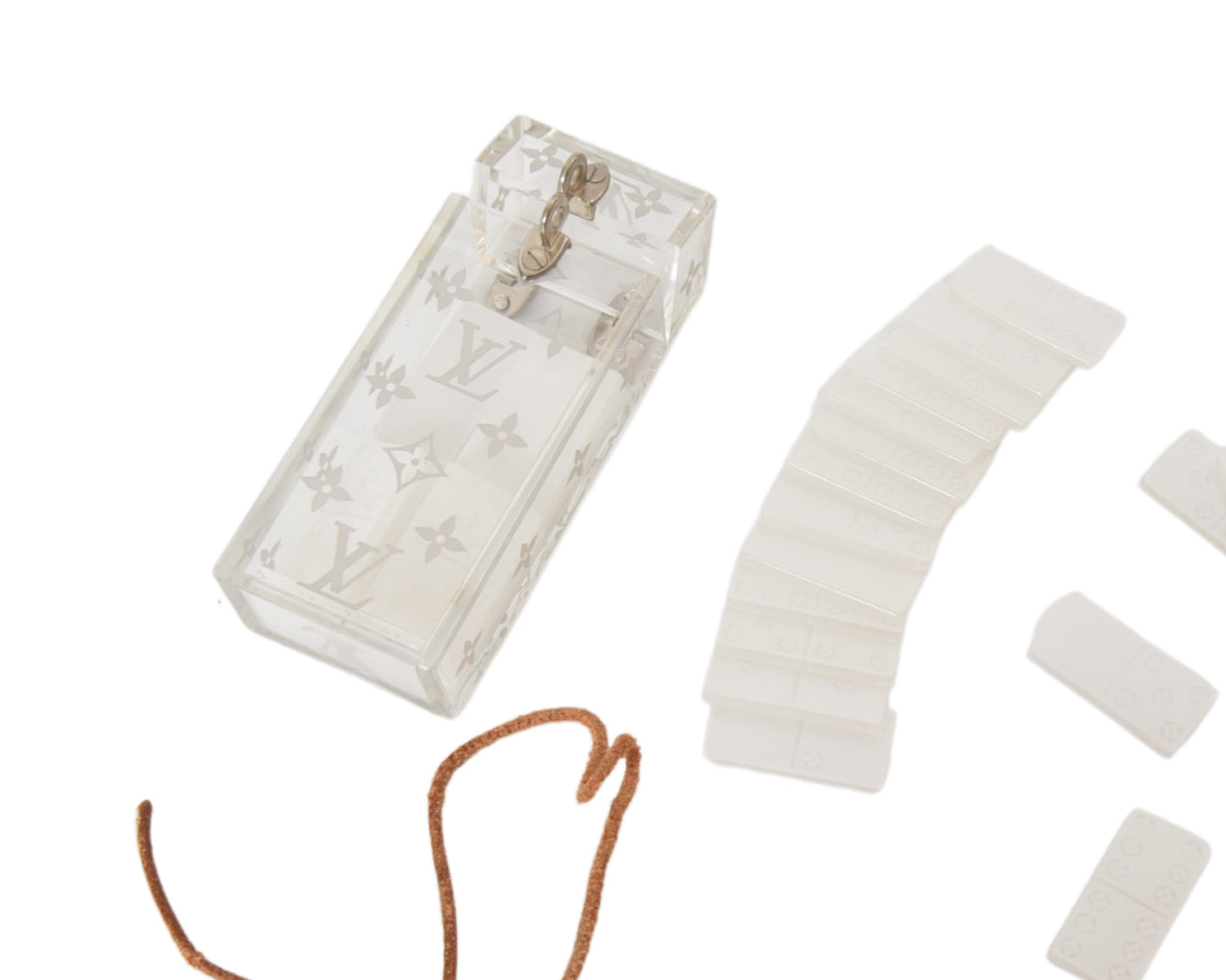 Louis Vuitton Clear Monogram Travel Domino Set Game Rare