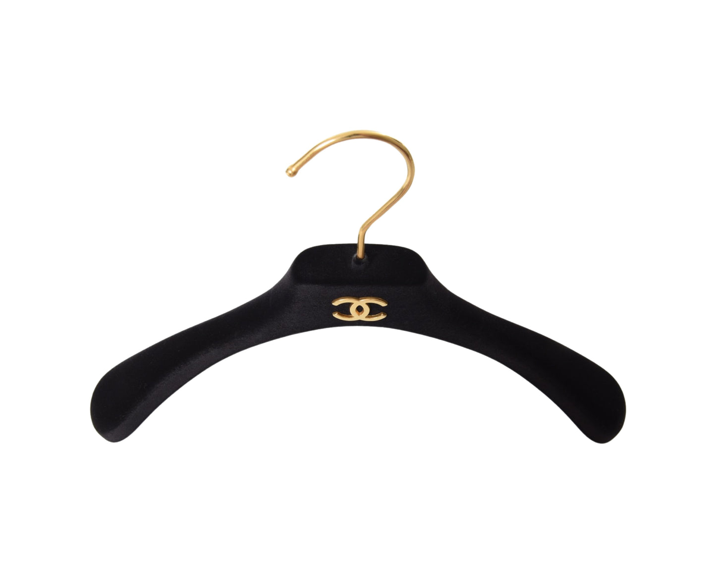 Chanel Coco Clothing Suit Hanger Black Gold Velvet Vintage