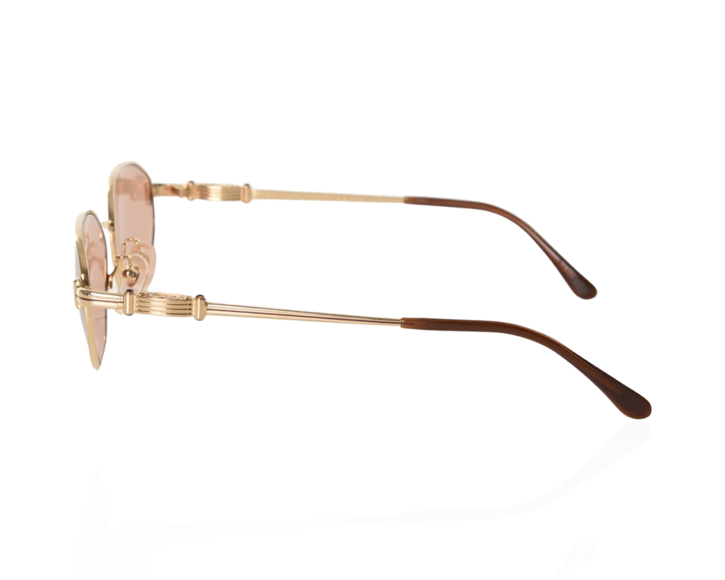 Yves Saint Laurent YSL Sunglasses Glasses Logo Women's Gold Brown