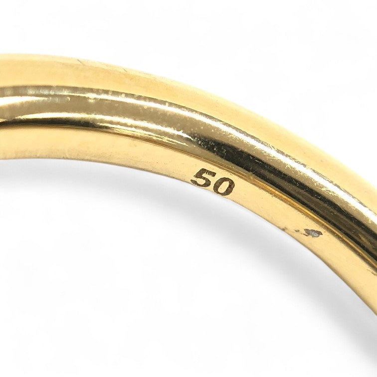 Celine Triomphe Asymmetric Ring Brass Gold Finish Logo Vintage Designer Classic