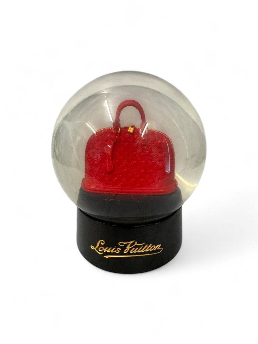 Louis Vuitton Rare Snow Globe Dome Novelty Object Figurine Interior Paper Weight Alma Bag Limited Edition Collectible Item