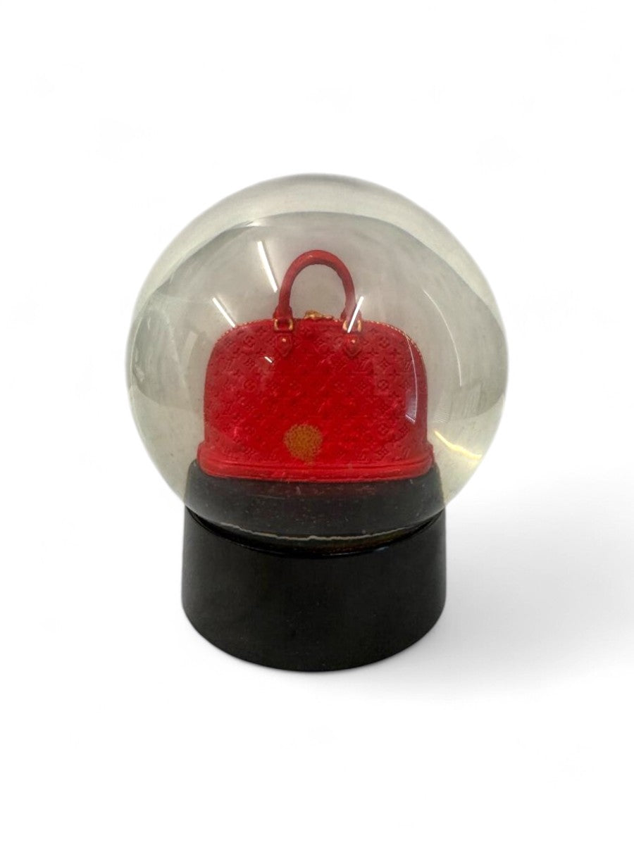 Louis Vuitton Rare Snow Globe Dome Novelty Object Figurine Interior Paper Weight Alma Bag Limited Edition Collectible Item