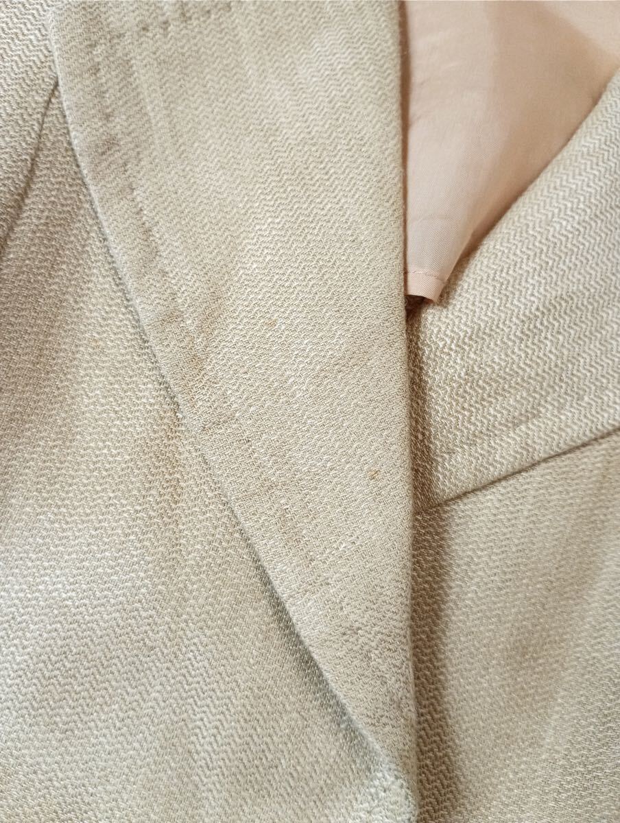 MAX MARA Linen Short-sleeved Jacket size 36 Beige Italian-made Coat Designer Classic