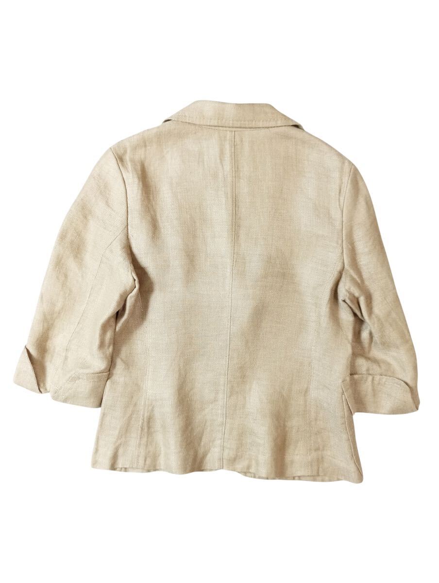 MAX MARA Linen Short-sleeved Jacket size 36 Beige Italian-made Coat Designer Classic